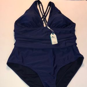 Youdian Shirred Crisscrossed Back Swimsuit